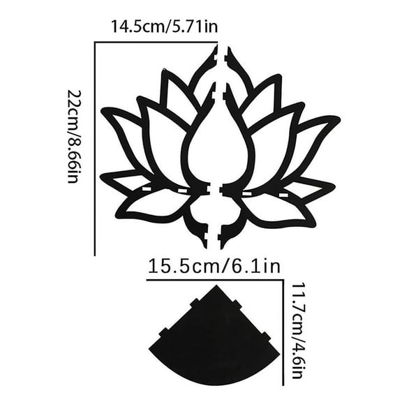 Lotus Crystal Shelf Display Essential Oil Rack Candles Stone Floating Wall Shelf (2pcs)