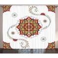 thumbnail image 1 of Ambesonne Leaf Curtains 2 Panel Set, Lotus Inspired Swirled, 108" x 90", Multicolor, 1 of 2