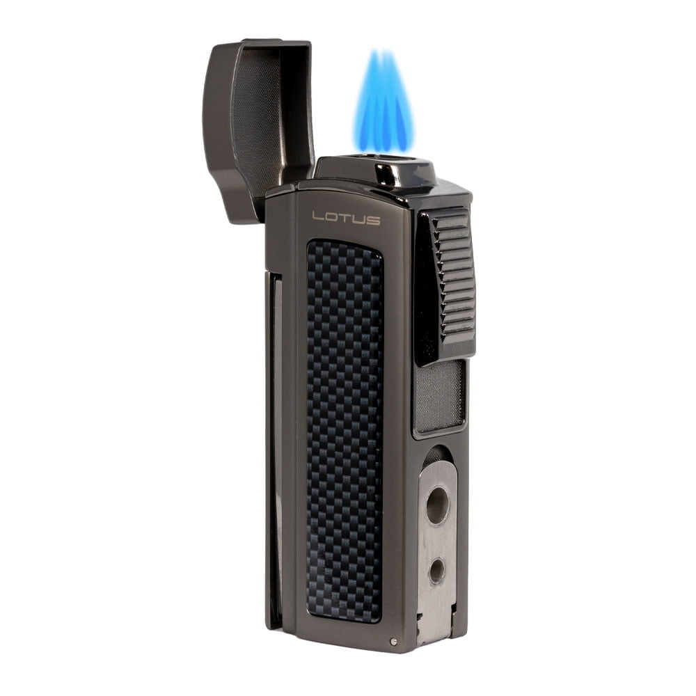 Lotus Dominator Quad Torch Table Lighter Dark Gunmetal