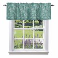 thumbnail image 1 of Lotus Dragonfly Valance Curtain Retro Teal Floral Plant Dragonfly Green Glass Window Valances Rod Pocket Short Curtains Window Treatments for Kitchen Bedroom Bathroom Laundry 60" x 14", 1 of 9