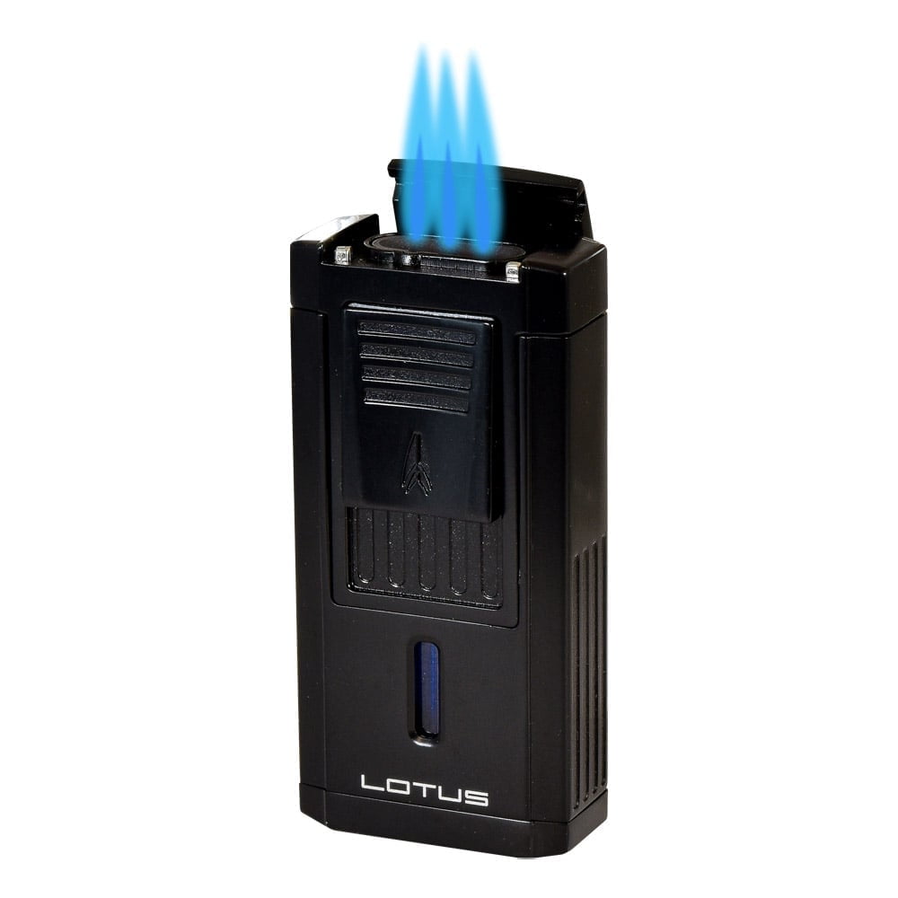 Lotus Duke Triple Torch Lighter with Cutter Black Matte