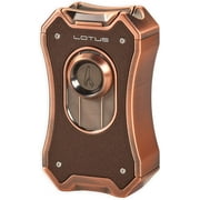 Lotus Emperor Table Cigar Lighter with Quad Wind-Resistant Torch Flames, All Metal Housing, Cigar Rest Cap, Large Flame Adjuster, Extra Large Fuel Tank