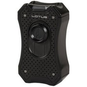 Lotus Emperor Table Cigar Lighter with Quad Wind-Resistant Torch Flames, All Metal Housing, Cigar Rest Cap, Large Flame Adjuster, Extra Large Fuel Tank