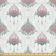 thumbnail image 1 of Ambesonne Lotus Fabric by the Yard Upholstery, Ethnic Flowers Yoga Elements, 2 Yards, Pink Multicolor, 1 of 4