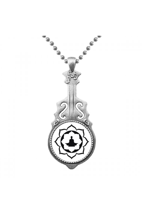 Lotus Figure Simple Illustration Pattern Pendant Jewelry Music Guitar Torque Hangtag