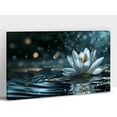 thumbnail image 1 of Lotus Floral Pictures Wall Art, Zen Canvas Prints Wall Decor, Lotus Flower Bloom in Water Picture for Zen Office Meditation Posters, Modern Framed Spiritual Artwork Decor for Yoga Spa Room 12"x18", 1 of 6