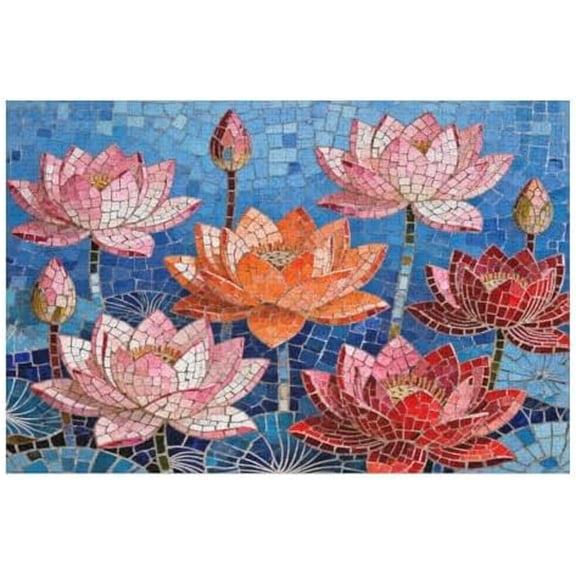 Lotus Flower 1000 Piece Hard Challenging Jigsaw Puzzle for Adults Fun Family Game Night, Interactive DIY Puzzle, Gift Idea, Stress Relief Home Decor