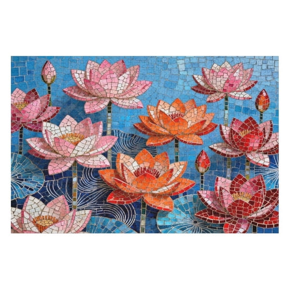 Lotus Flower 500 Pieces Puzzle for Adults, Hard Challenging Jigsaw, Fun Indoor Mind Game for Family, Mind-Relaxing Activity, Decorative Home Artwork
