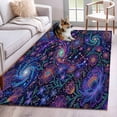 thumbnail image 1 of Lotus Flower Area Rugs 3x5 ft Retro Abstract Blue Purple Floral Leaf Stars Black Washable Rug Non Slip Indoor Carpet Absorbent Floor Mat for Living Room Bedroom Dining Room, 1 of 9