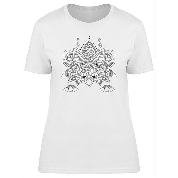 Lotus Flower Black Silhouette T-Shirt Women -Image by Shutterstock, Female x-Large