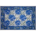 thumbnail image 1 of Lotus Flower Block Print Cotton Table Placemat 20" x 14" Blue, 1 of 1