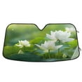 thumbnail image 1 of Lotus Flower Blooming Car Windshield Sun Shade Foldable Car Front Window Visor Heat and UV Protection 57x31.5, 1 of 8