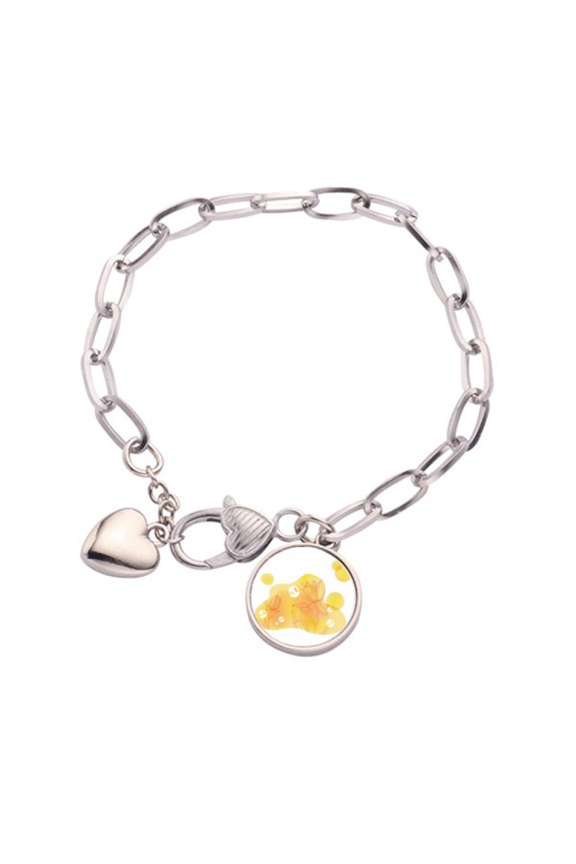 Lotus Flower Bubble Flower Heart Chain Bracelet Jewelry Charm Fashion