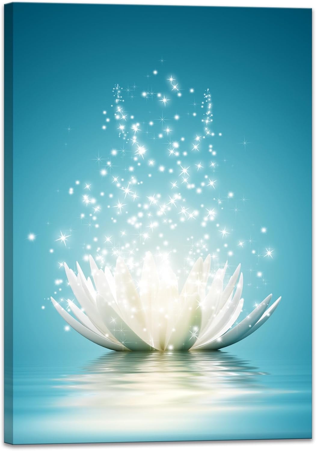 Lotus Flower Canvas Print Pictures Bathroom Decor Zen Wall Art Painting ...