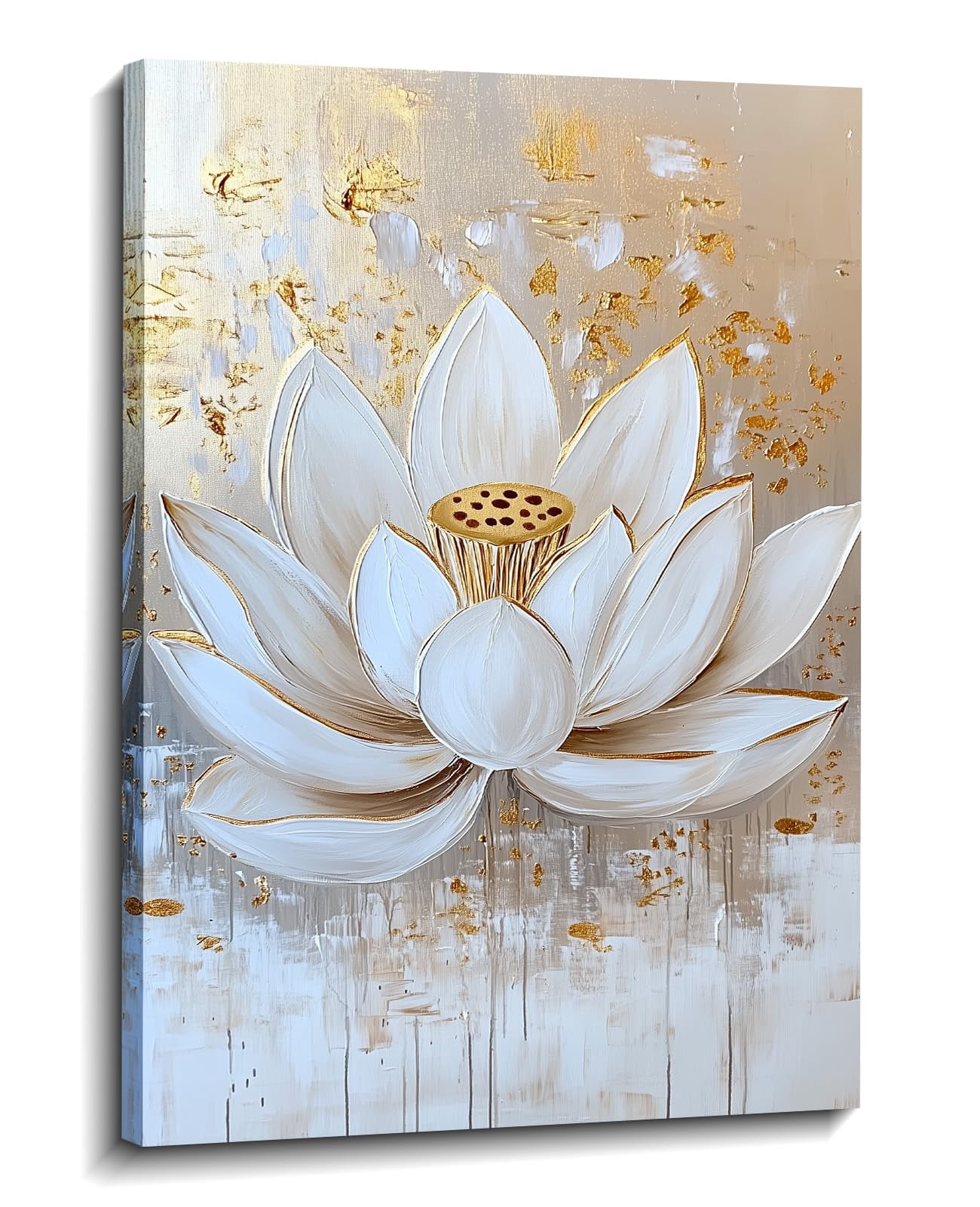 Lotus Flower Canvas Wall Art, Zen Meditation Wall Decor, Spiritual