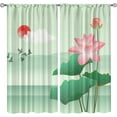 thumbnail image 1 of Lotus Flower Curtains & Drapes 42x63in - Clouds Sun Wild Goose Thermal Insulated Blackout Curtains, Japanese Style Window Treatments for Living Room Bedroom Kitchen Dining Kid Room Balcony, 1 of 6