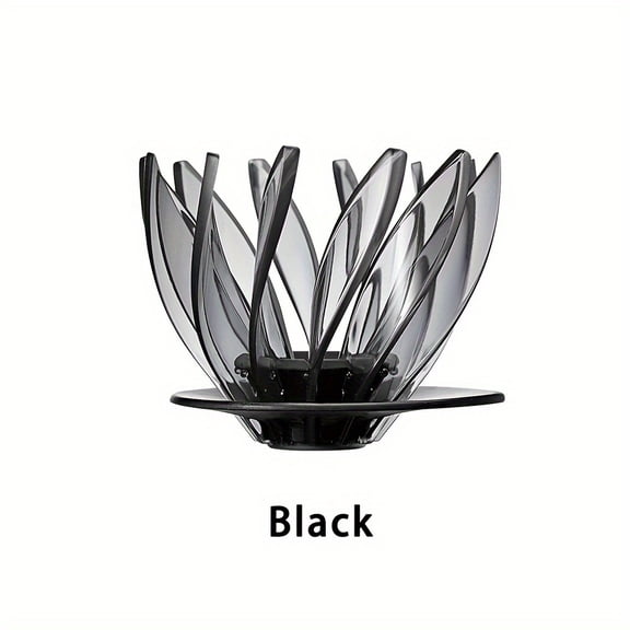 Lotus Flower Dripper] Handcrafted Lotus Flower V60 Dripper - Removable Petals, Plastic Coffee Filter - Assembly Required for Industrial-Black