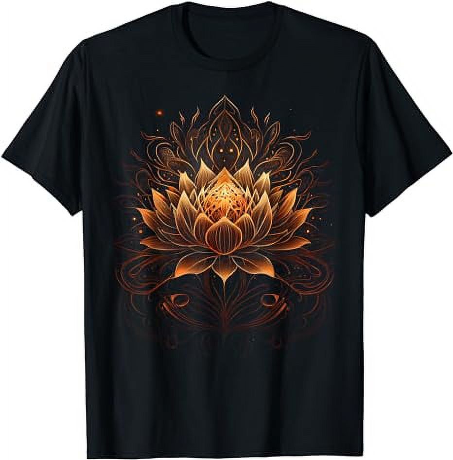 Lotus Flower Geometry Yoga Meditation Spiritual Zen Graphic T-Shirt ...