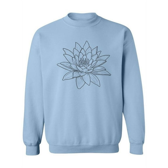 Lotus Flower Line Art. Sweatshirt Women -Image by Shutterstock, Female XX-Large