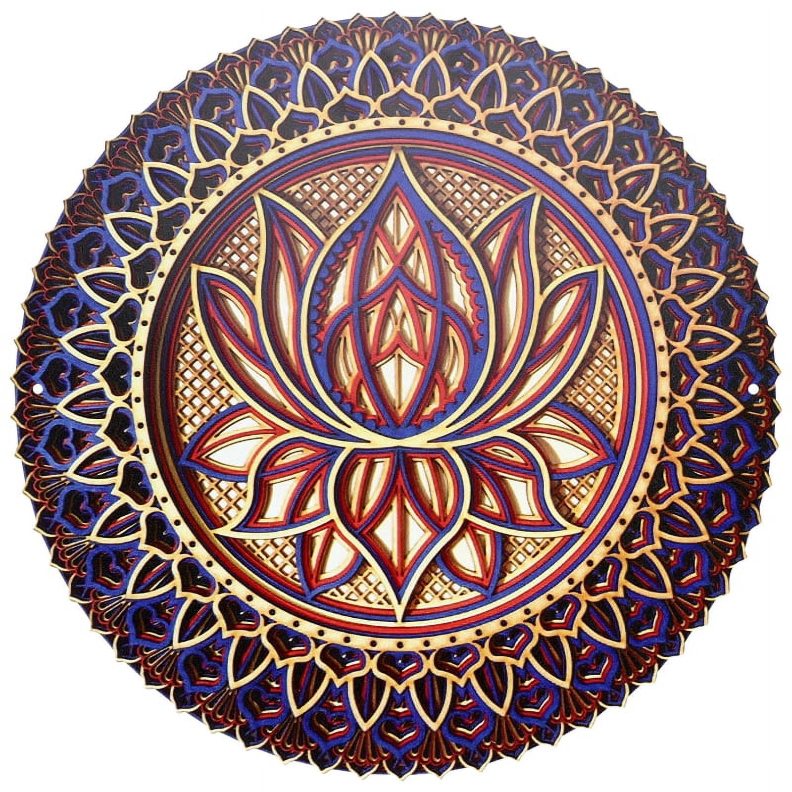 Lotus Flower Mandala-Art Wall, Lotus Flower Mandala Metal Wall Hanging ...