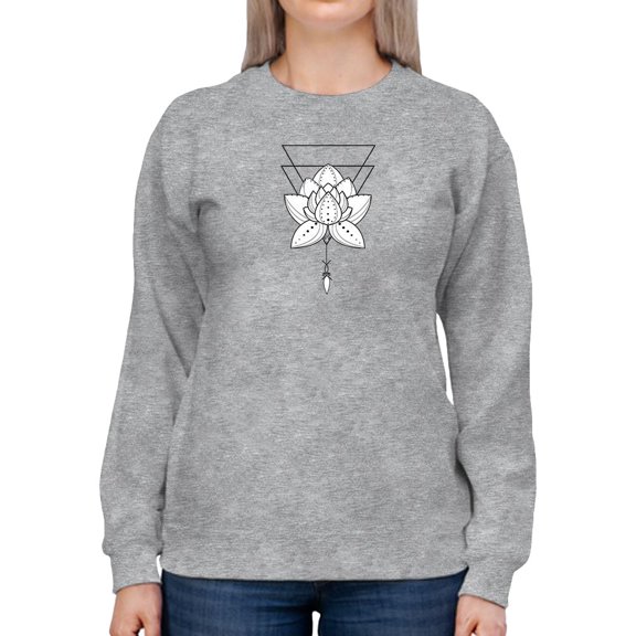 Lotus Flower  Mandala Sweatshirt Women -Image by Shutterstock, Female 3X-Large