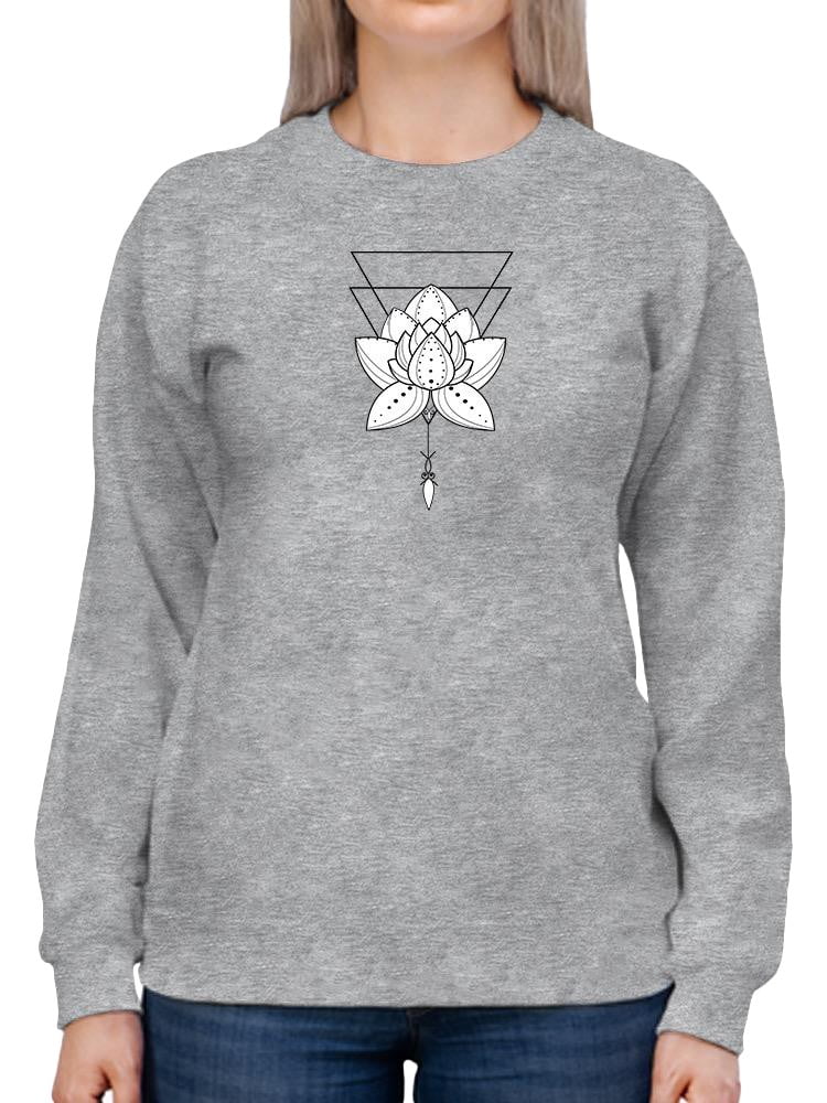 Golden Lotus Pattern Print Women's Sweatshirt