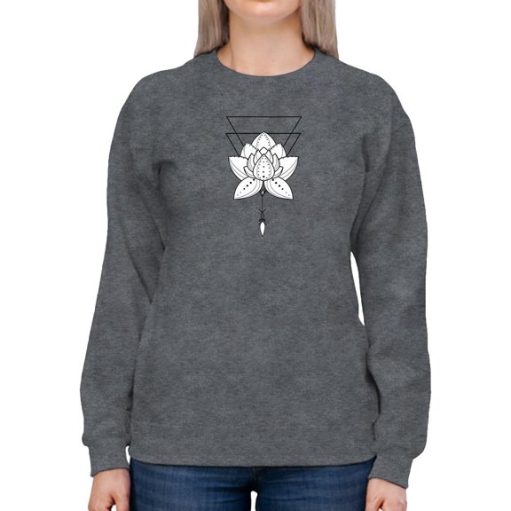 Lotus Flower Mandala Sweatshirt Women - Women Sweatshirt, Large
