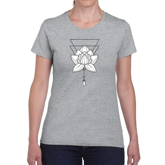 Lotus Flower Mandala T-Shirt Women -Image by Shutterstock, Female XX-Large