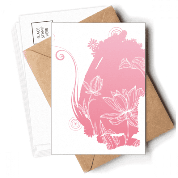Lotus Flower Mouse Flower Postcards Envelopes Blank Note Cards Mailing
