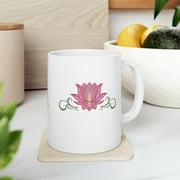 Lotus Flower Mug, Yoga Gift, Cute Coffee Cup, Floral Tea Mug, Yoga Lover Gift, Zen Home Decor