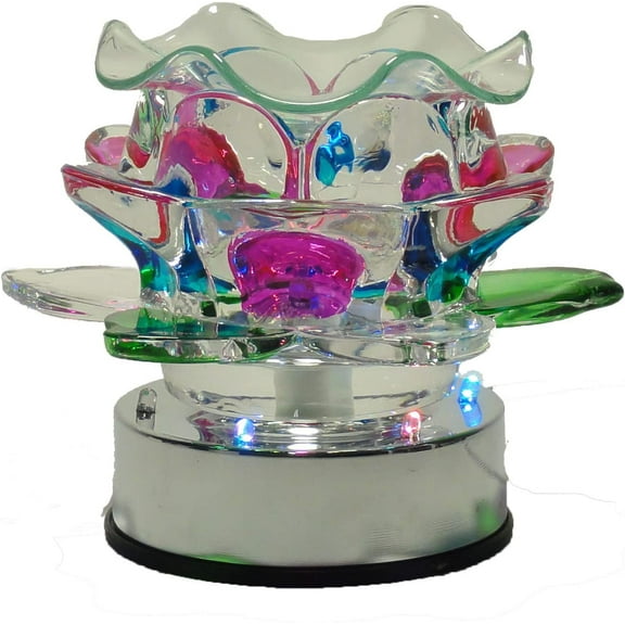 Lotus Flower Multi Color Touch Control Electric Oil Warmer Wax Fragrance Lamp With LED Light LE-11