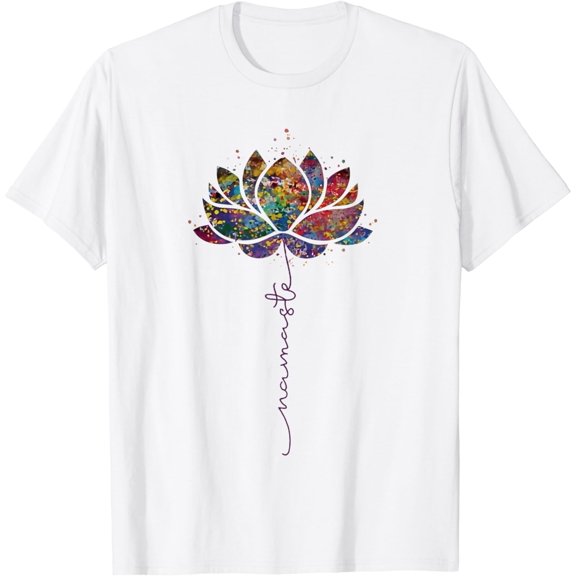 Lotus Flower Namaste Yoga Watercolor Meditation Zen Bohemian T-Shirt