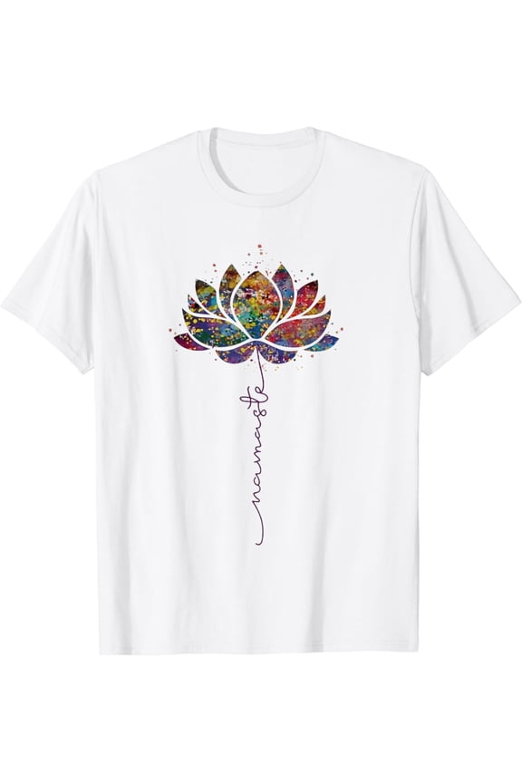 Lotus Flower Namaste Yoga Watercolor Meditation Zen Bohemian T-Shirt