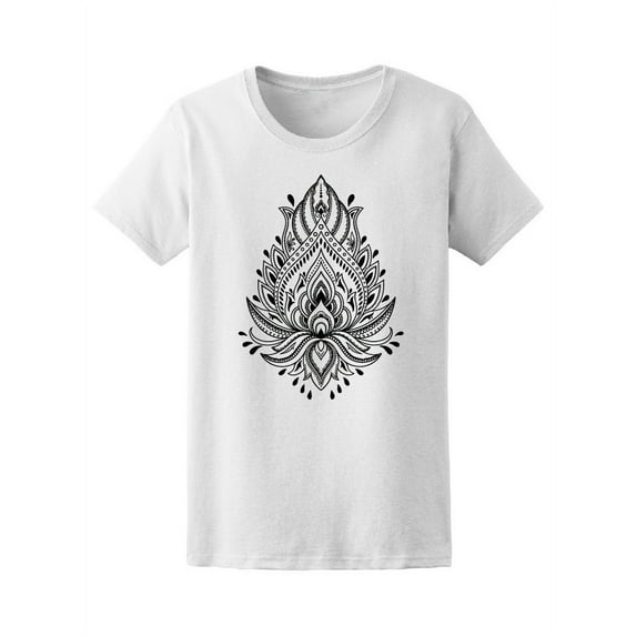 Lotus Flower Nature Mandala T-Shirt Women -Image by Shutterstock, Female x-Large