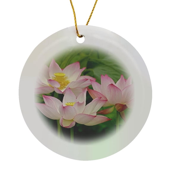 3drose, Lotus Flower, Nelumbo Nucifera, China-as07 Aje0059 - Adam Jones, Circle Porcelain Ornament