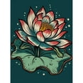 thumbnail image 1 of Lotus Flower Old School USA Tattoo Ink Body Art Rockabilly Americana 50s Large Wall Art Poster Print Thick Paper 18X24 Inch, 1 of 3