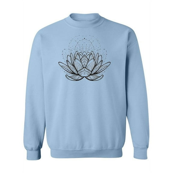 Lotus Flower Outline Sweatshirt Women -Image by Shutterstock, Female Medium
