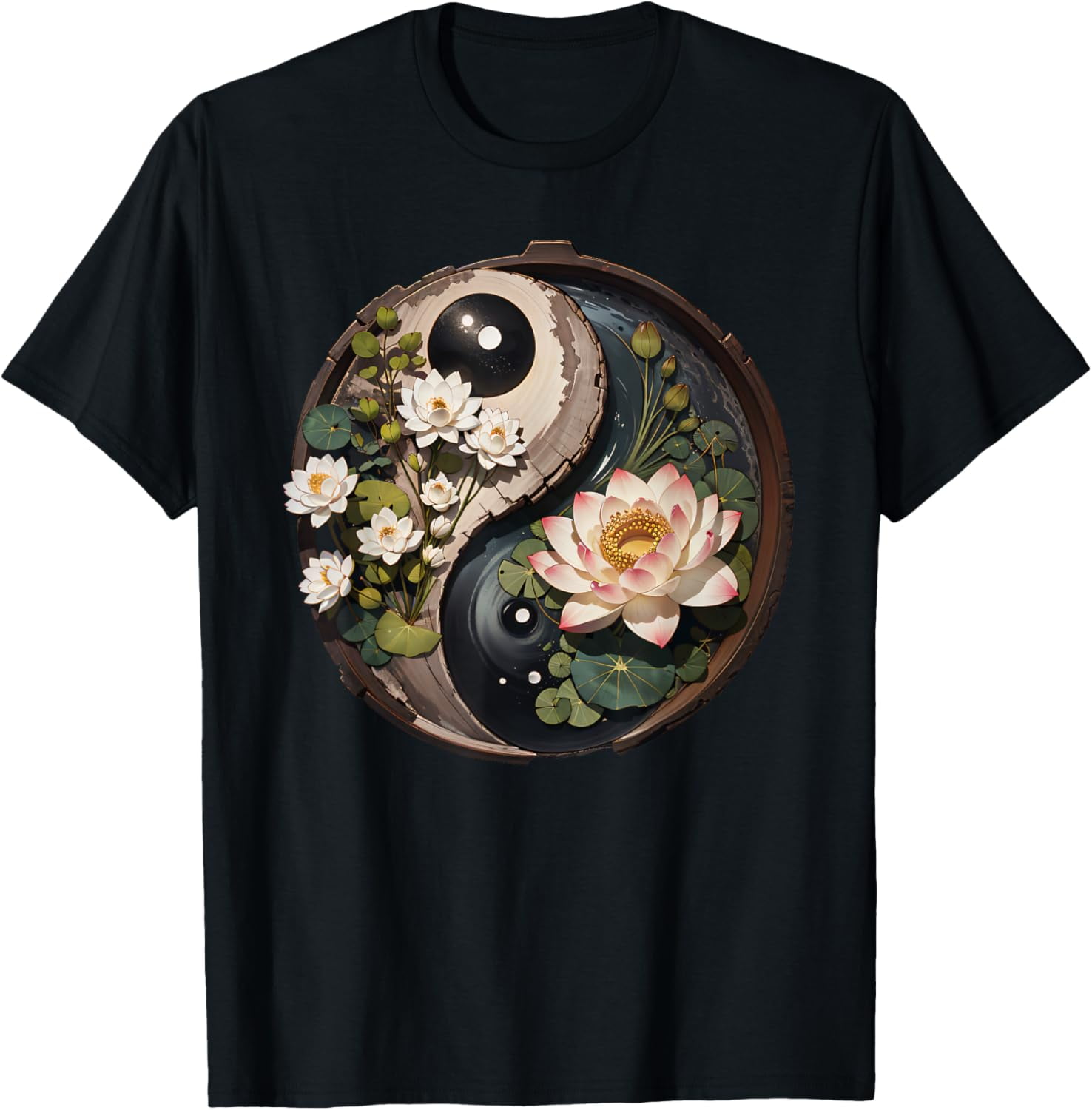 Lotus Flower Pond Yin Yang TShirt