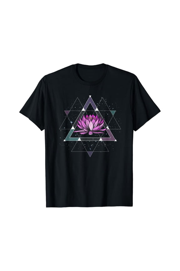 Lotus Flower Sacred Geometry Yoga Meditation Spiritual Zen T-Shirt