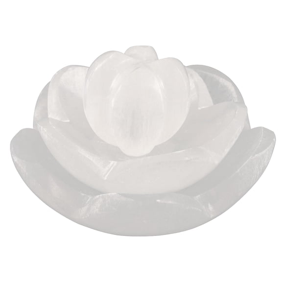 Lotus Flower Selenite Bowl for Crystals Charging 3 pc Flower Selenite Bowl for Crystals Charging Mined & Crafted in Morocco Ideal for Cleansing & Recharging Healing Stones, Meditation, & Decor