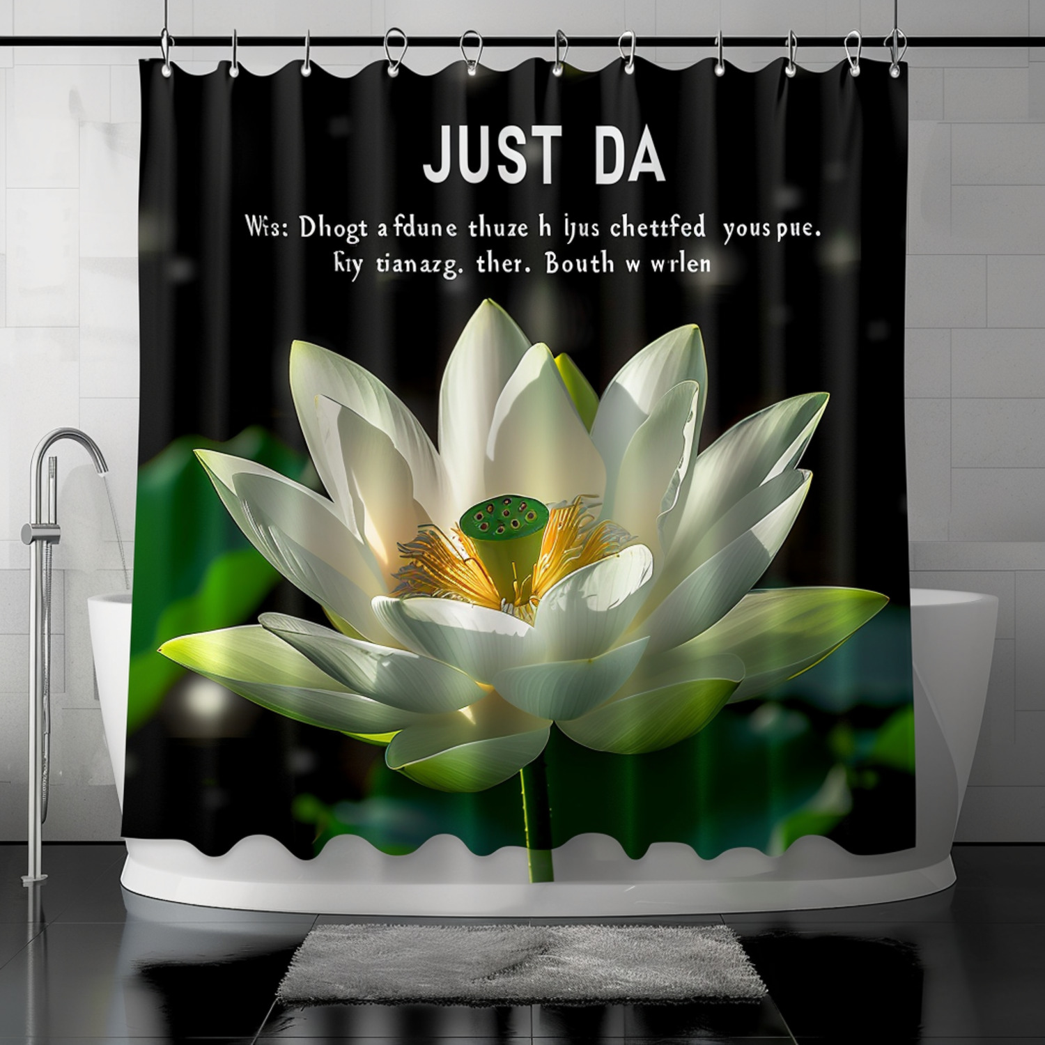 Lotus Flower Shower Curtain Hyper Realistic Design High Resolution ...