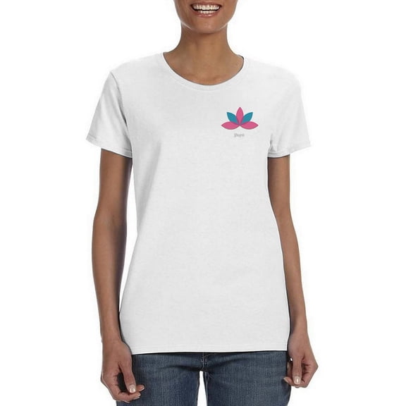 Lotus Flower  Spiritual Symbol Design Women White Yoga T-Shirt, Female Medium