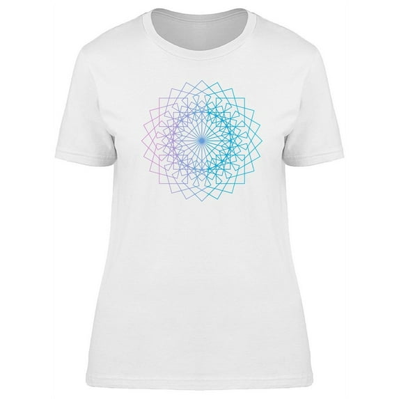 Lotus Flower Square Mandala T-Shirt Women -Image by Shutterstock, Female Medium