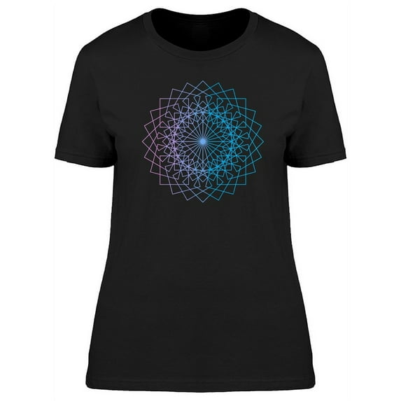 Lotus Flower Square Mandala T-Shirt Women -Image by Shutterstock, Female Medium