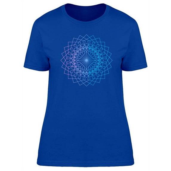 Lotus Flower Square Mandala T-Shirt Women -Image by Shutterstock, Female XX-Large