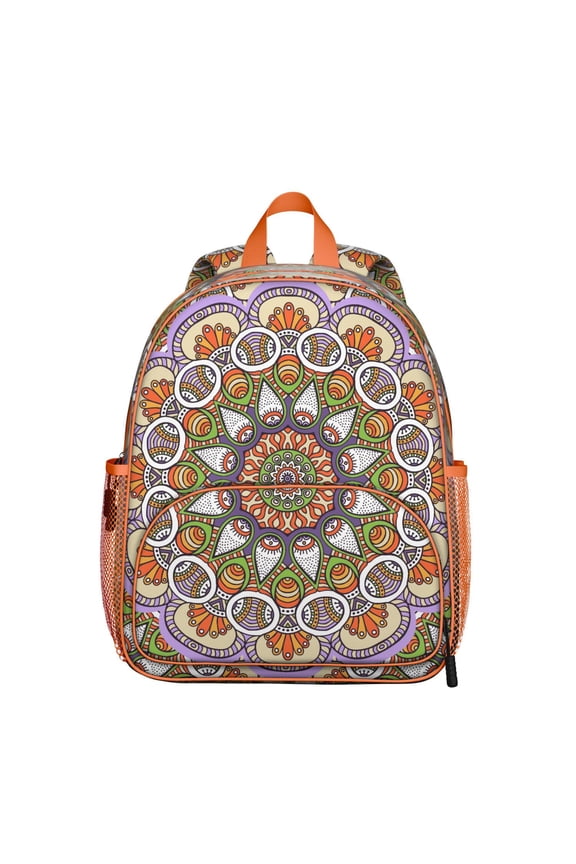 Lotus Flower Students Backpack - Meditation and Mindfulness Art with Spiritual Awakening and Cosmic Balance Design, Lightweight Water-Resistant Oxford Fabric