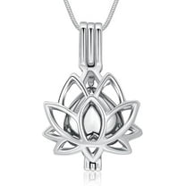 Lotus Flower Urn Necklaces for Ashes Stainless Steel Memorial Cremation Jewelry Ash Pendant Necklaces Mini Urn Keepsake Ash Jewelry for Men Women