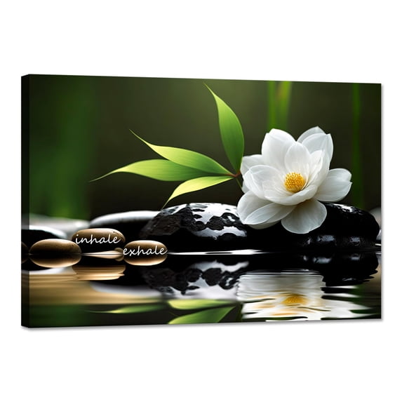 Lotus Flower Wall Art Canvas Mindset Motivational Quotes Prints Spiritual Meditation Artwork Framed Wall Decor for Zen Office Bedroom Living Room Ready to Hang