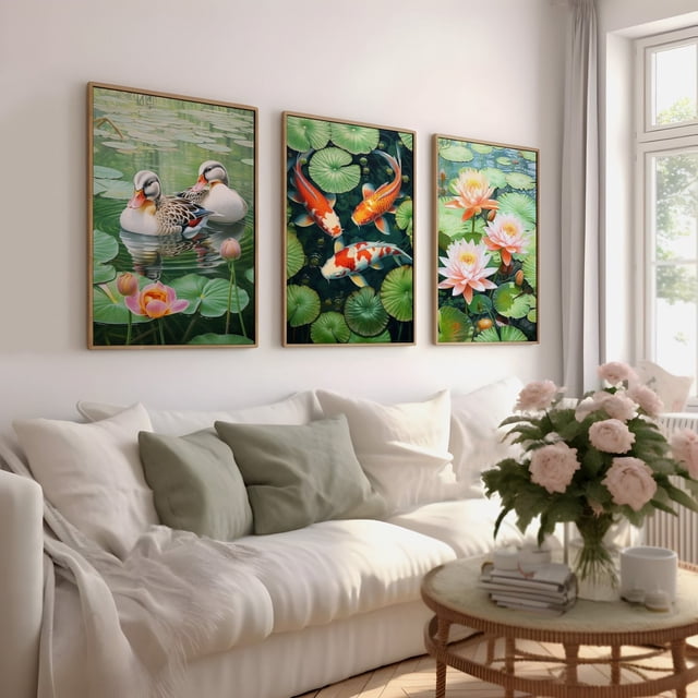 Lotus Flower Wall Art Chinese New Year 2024 Chinese New Year Art Koi ...