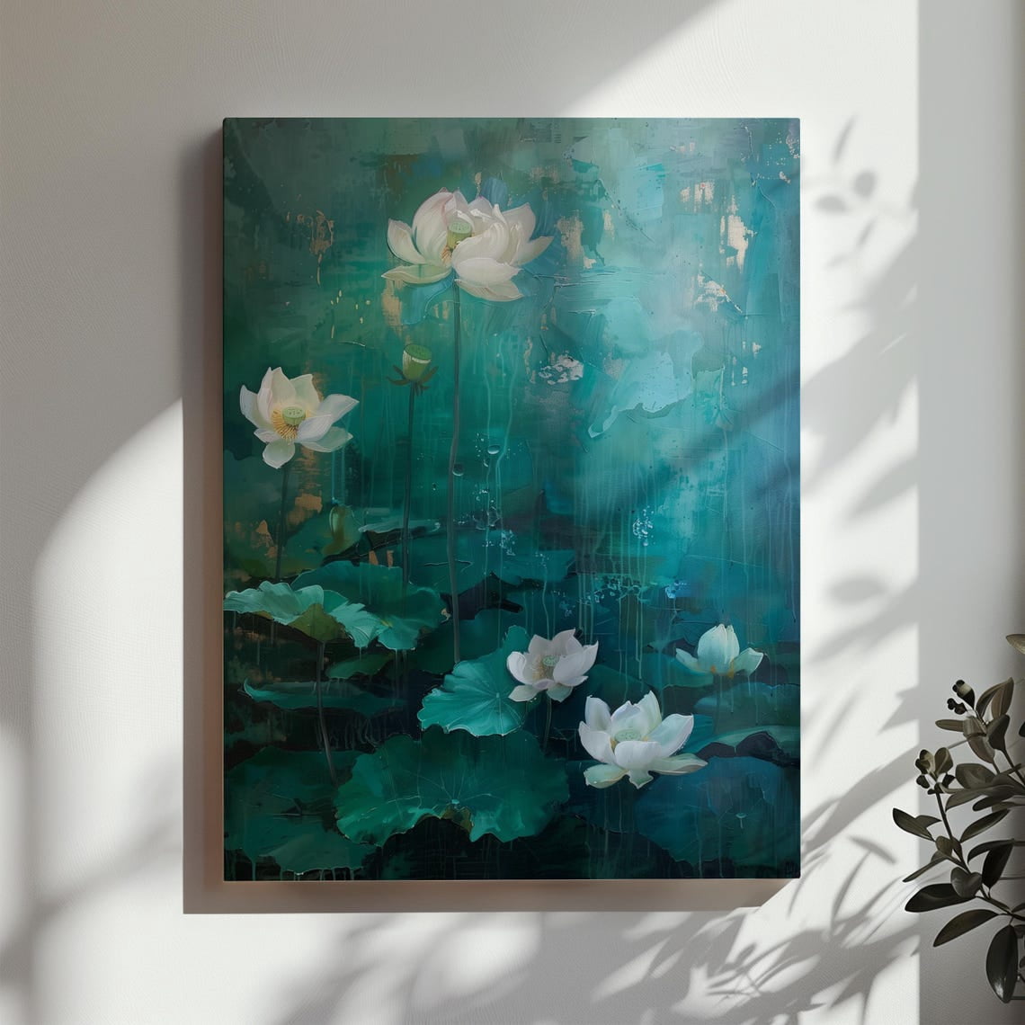 Lotus Flower Wall Art Print, Japanese Botanical Vintage Decor - Walmart.com